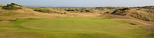 Looking back down the 18th on Saunton Golf Clubs East Course